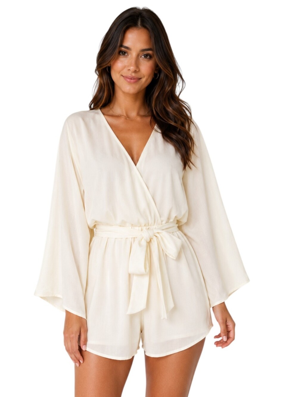Show Me Your Mumu Lo Romper Cream Draped Sleeve Bridal Small NWT